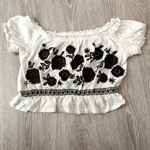 White floral crop top from American eagle